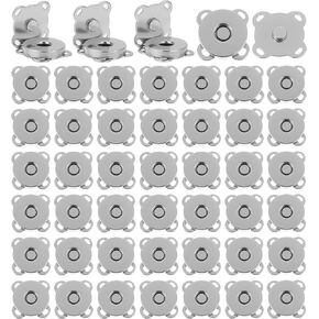 40 Pcs Magnetic Buttons for Purses, ValueBargain 14mm Silver Plum Blossom Snap Fasteners for Sewing Crafts, Suitable for Bags Clothes and Leather Projects