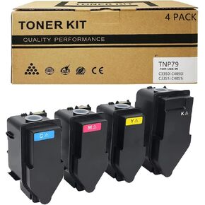 TNP79 Toner Cartridge Replacement for Konica Minolta TNP79K TNP79Y TNP79M TNP79C Toner Compatible with Konica Minolta Bizhub C3350i C4050i C3351i C4051i Printer Toner 4-Pack