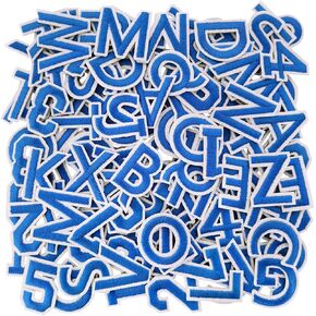 108Pcs Iron on Letter Patches, Numbers 0-9, Letters A-Z Embroidered Applique Patches for Clothes, Hats, Backpacks DIY Accessories - Black