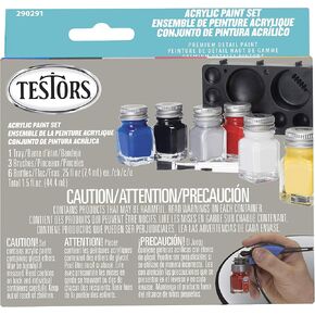 Testors Acrylic Paint Set Primary, Multicolor