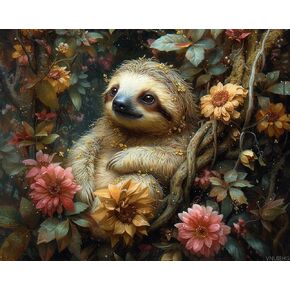 VNUIEHG DIY Paint by Numbers for Adults Beginner, Starry Sloth Sojourn, Paint by Numbers Kit Painting by Numbers for Adults, 16" x 20"