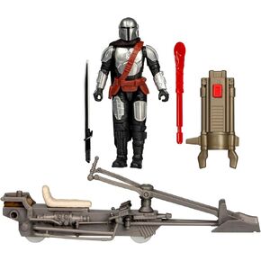 STAR WARS Epic World of Action The Mandalorian & Speeder Bike, 4-Inch Action Figure & Vehicle, Toys for 4 Year Old Boys and Girls & Up