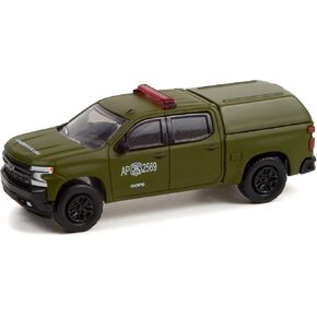 Greenlight 30318 2021 Chevy Silverado LT Trail Boss Z71 Police with Camper Shell - Carabineros de Chile - Grupo de Operaciones Policiales Especiales (GOPE) (Hobby Exclusive) 1/64 Scale Diecast