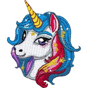 Unicorn Iron On Patch - Embroidered Unicorn Princess Baby Rainbow Kid Children Kids Girls Applique Appliques Iron On Sew On Patches for Clothing, Jeans, Hat, Backpacks, Clothes, Hats, Jackets (3")