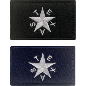 Antrix 2 Pcs Texas Star Tactical Embroidered Uniform Emblem Applique Patch Hook and Loop Emblem Patch for Backpacks Caps Hats Vests Bags