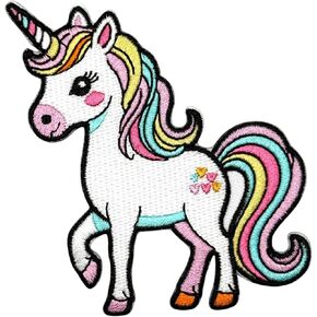 3.5" Embroidered Unicorn Iron On Patch | Decorative Cartoon Unicorn Body Kids Baby Girly Applique Iron On/Sew On Patches for Clothing, Hats, Backpacks, Clothes, Jacket, T Shirts, Girls
