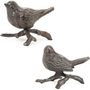 Sungmor Set of 2 Cast Iron Elephant & Unicorn Figurines - Rustic Black Animal Sculptures for Shelf, Desk, or Entryway - Heavyweight Decorative Mini Cute Statues - Whimsical Vintage Home Décor