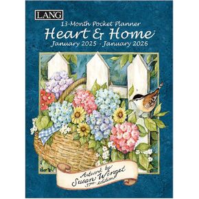 Lang Companies, Heart and Home Monthly 2026 Pocket Planner, 4.9'' X 6.6'', Weekly Calendar with Wire-O Binding