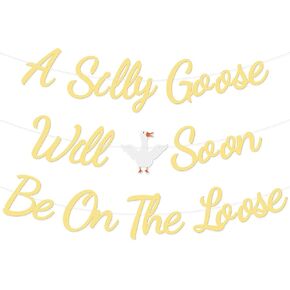 TaoBary One Silly Goose Banner Goose Garland for Goose Gold 1st Birthday Party Decorations Fun Farm Animal Theme Party Decoration Supplies