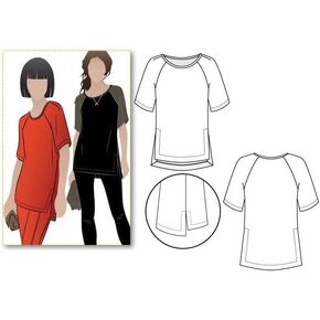 Style Arc Sewing Pattern - Meg Raglan Tee (Sizes 18-30)