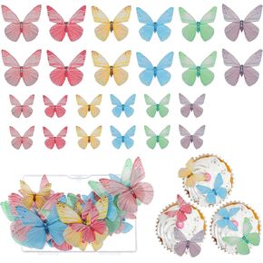 72 Pcs Butterfly Cake Topper,Butterflies for Cake,2 Sizes Cakes Butterfly Decorations,Mix Colors Lively 3D Butterflie for Wedding Birthday Party Cupcakes Decorations