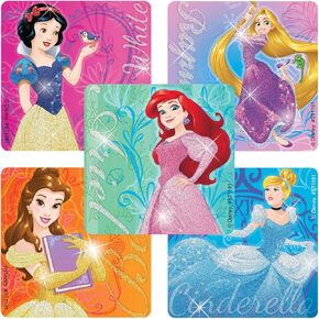 SmileMakers Disney Princess Friendship Glitter Stickers - Prizes and Giveaways - 50 per Pack