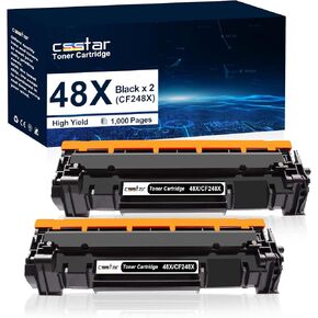 48X CF248X Compatible Replacement for HP Toner Cartridge High Yield Works with Pro M15w M16a M15a,Pro MFP M29w,Pro MFP M29a M28a M28w Printers (Black 2-Pack)