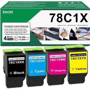 78C1X CS421 CS521 Toner Cartridges Extra High Yield 78C1XK0 78C1XC0 78C1XM0 78C1XY0 Replacement for Lexmark CS421 CX522 CX622 CS521 CX421 CX521 CS522 CX625 Printer Ink
