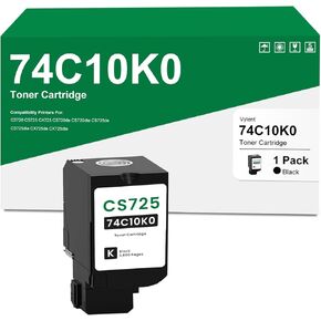 CS720 CS725 CX725 Black Toner Cartridge 74C10 Replacement for Lexmark 74C10K0 Toner Cartridge for CS720 CS725 CX725 CS720de CS720dte CS725de CS725dte CX725de CX725dte Printer Ink 1-Pack