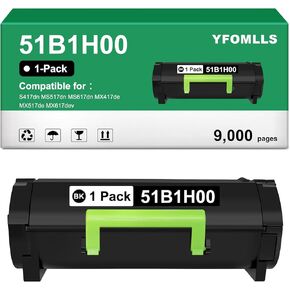 Replacement 51B1H00 Toner Cartridge Compatible for Lexmark 51B1H00 for MS417dn MS517dn MS617dn MX417de MX517de MX617de Printers(1 Pack,9,000 Pages)