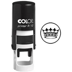Crown DESIGNSelf Inking Mini Rubber Stamp Colop Round Decorative Teachers Stamps 12mm