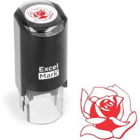 ExcelMark Valentine's Day Rubber Stamp - Rose Stamp - Red Ink