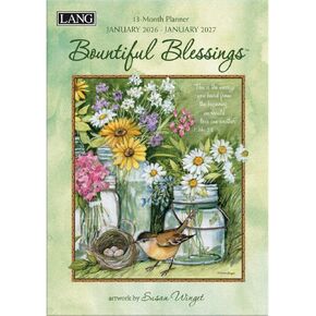 Lang Companies, Bountiful Blessings 2026 Planner, 8.5'' X 12'', 12-Month Calendar with Case Binding