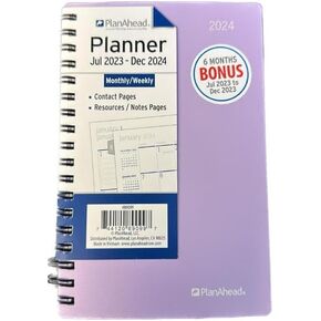 PlanAhead 2025-2026 Planner - Academic Weekly & Monthly Planner, 8.5" x 6" (Medium), Jul 2025-Dec 2026, Flexible Cover, 18 Monthly Tabs, 21 Notes Pages, No Color Selection Available.