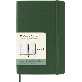 Moleskine Classic 12 Month 2026 Weekly Planner, Soft Cover, Pocket (3.5" x 5.5"), Myrtle Green, 144 pages