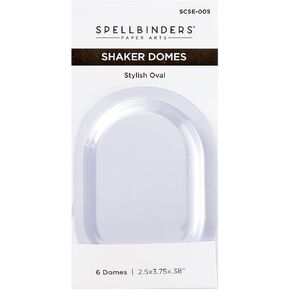Spellbinders Stylish Oval 6 Pack Shaker Dome, Clear