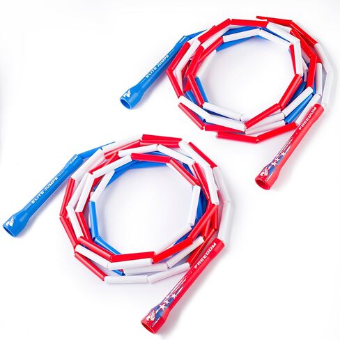 Double Dutch Jump Rope 14ft, 2 Pack | 2" Beaded Double Dutch Jump Rope for Adults & Kids | Made with Unbreakable Handles and Shatterproof Beads in Saudi Arabia