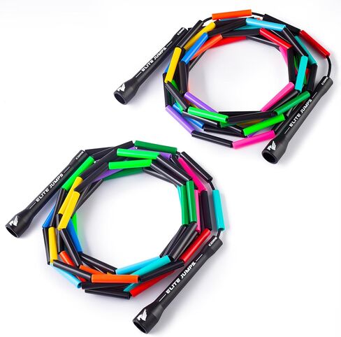 Double Dutch Jump Rope 14ft, 2 Pack | 2" Beaded Double Dutch Jump Rope for Adults & Kids | Made with Unbreakable Handles and Shatterproof Beads in Saudi Arabia