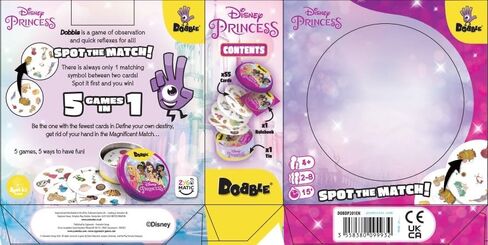 Zygomatic | Dobble Disney Princess 2022 Version | Card Game | Ages 4+ | 2-5 Players | 10 Minutes Playing Time in Saudi Arabia