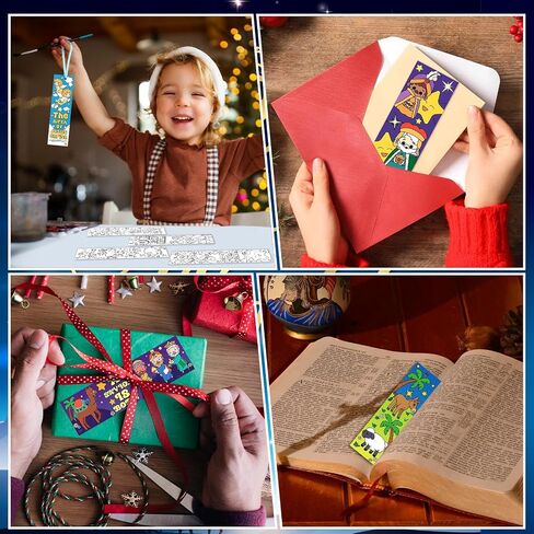 Zhanmai 240 PCS Christmas Lagmmarks Nativity Color Your Worling For Kids Dide Diy Bulk for reads readles rewards stipproom جوائز in Saudi Arabia