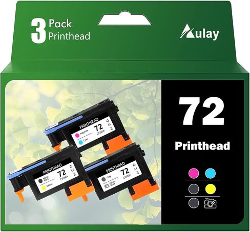72 PrinThead مع رقائق جديدة محدثة متوافقة مع طابعات HP T610 T620 T770 T790 T1100 T1120 T1200 T1300 T2300 طابعة 3 حزم (رمادي/صور أسود ، سايان/ماجنة ، أسود غير لامع/أصفر) in Kuwait