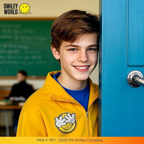 16PCS Smiley Face Iron on Patch, Officially Licensed SmileyWorld, Chenille Cute Smile Face Patch for Jackets, Hats, Backpacks, Jeans(Style 1) in Kuwait
