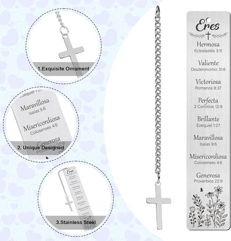 هدايا مرجعية لآية الكتاب المقدس - مرجعية مسيحية ملهمة لقراءة إكسسوارات الكتاب المقدس الدينية مع الصليب للإناث من الأصدقاء معمودية التخرج التخرج من التقاعد in Kuwait