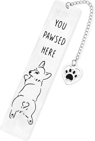 Funny Dog Bookmark for Reading Women, You Pawsed Here Book Mark Cute Metal Puppy Mom Lover Gifts for Owners Men Women Bookworm (Style 1) in Saudi Arabia