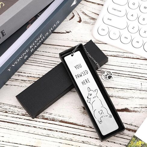 Funny Dog Bookmark for Reading Women, You Pawsed Here Book Mark Cute Metal Puppy Mom Lover Gifts for Owners Men Women Bookworm (Style 1) in Saudi Arabia