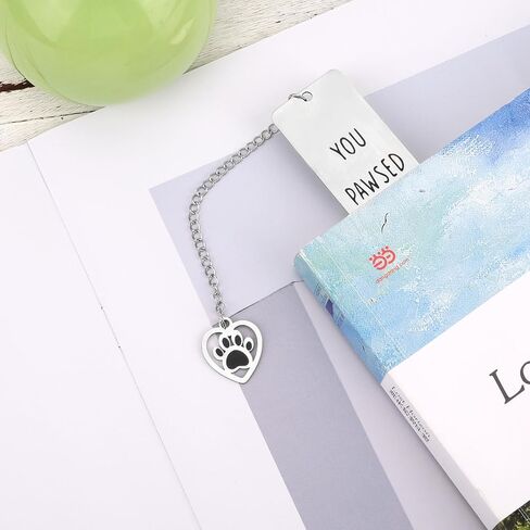 Funny Dog Bookmark for Reading Women, You Pawsed Here Book Mark Cute Metal Puppy Mom Lover Gifts for Owners Men Women Bookworm (Style 1) in Saudi Arabia