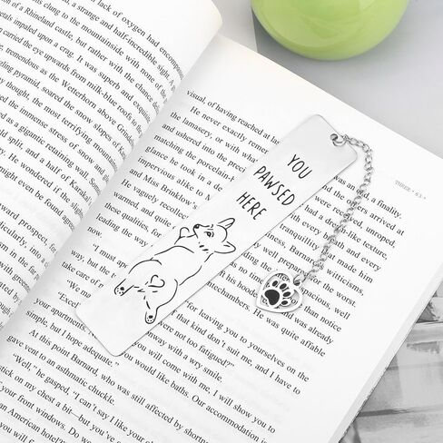 Funny Dog Bookmark for Reading Women, You Pawsed Here Book Mark Cute Metal Puppy Mom Lover Gifts for Owners Men Women Bookworm (Style 1) in Saudi Arabia