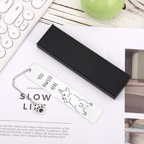 Funny Dog Bookmark for Reading Women, You Pawsed Here Book Mark Cute Metal Puppy Mom Lover Gifts for Owners Men Women Bookworm (Style 1) in Saudi Arabia
