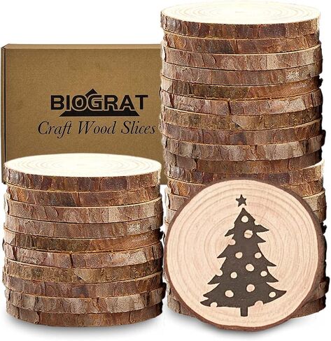2 Inch Wood Slices Discs Ornaments for Crafts, 30 Pcs 2-2.4 inches Diameter 0.2 inches thickniss in Saudi Arabia