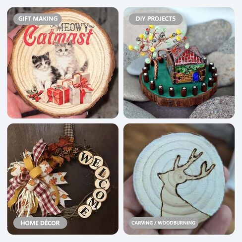 2 Inch Wood Slices Discs Ornaments for Crafts, 30 Pcs 2-2.4 inches Diameter 0.2 inches thickniss in Saudi Arabia