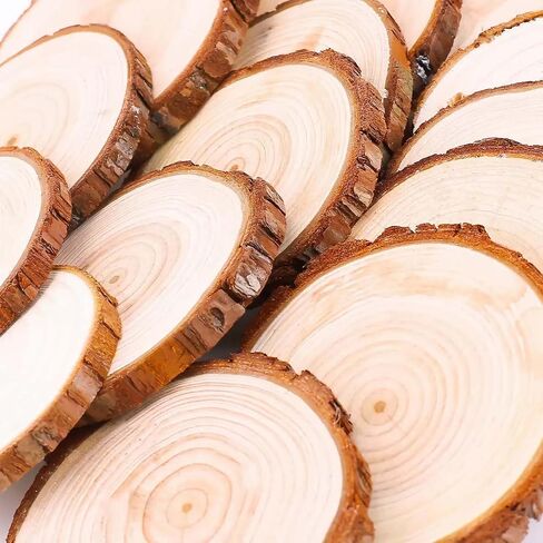 2 Inch Wood Slices Discs Ornaments for Crafts, 30 Pcs 2-2.4 inches Diameter 0.2 inches thickniss in Saudi Arabia