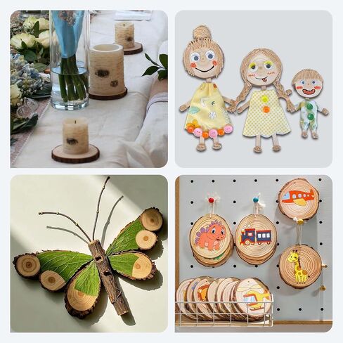 2 Inch Wood Slices Discs Ornaments for Crafts, 30 Pcs 2-2.4 inches Diameter 0.2 inches thickniss in Saudi Arabia