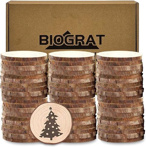 2 Inch Wood Slices Discs Ornaments for Crafts, 30 Pcs 2-2.4 inches Diameter 0.2 inches thickniss in Saudi Arabia