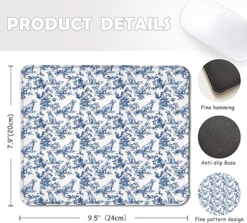 Chinoiserie Siamese Cat Mouse Pad,Grandmillennial Blue and White Botanical Cat Mouse pad Mouse Mat with Non-Slip Rubber Base for Home Office Desk Accessories Office Supplies,7.9x7.9Inch in Saudi Arabia
