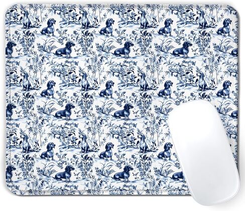Chinoiserie Siamese Cat Mouse Pad,Grandmillennial Blue and White Botanical Cat Mouse pad Mouse Mat with Non-Slip Rubber Base for Home Office Desk Accessories Office Supplies,7.9x7.9Inch in Saudi Arabia