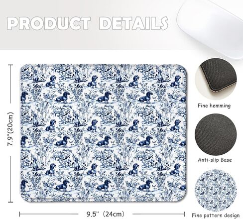 Chinoiserie Siamese Cat Mouse Pad,Grandmillennial Blue and White Botanical Cat Mouse pad Mouse Mat with Non-Slip Rubber Base for Home Office Desk Accessories Office Supplies,7.9x7.9Inch in Saudi Arabia
