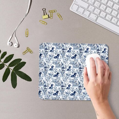 Chinoiserie Siamese Cat Mouse Pad,Grandmillennial Blue and White Botanical Cat Mouse pad Mouse Mat with Non-Slip Rubber Base for Home Office Desk Accessories Office Supplies,7.9x7.9Inch in Saudi Arabia