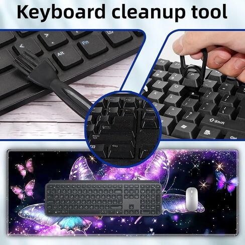 Large Mouse Pad and Desk Mat, Butterflies with Glowing Wings Desk Pad for Office and Home Use - Premium Desk Cover Mat Office Desk Accessories, 31.5 x 11.8 Inch Desk Matt for Desktop in Kuwait