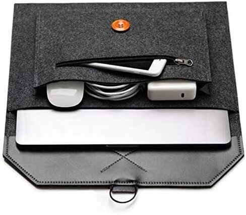 Felt Laptop Sleeve Bag Cover Pouch Case for Microsoft Surface Pro 9 8 X 13'', Surface Pro 7 7+ 6 12.3'', Google Pixel Slate 12.3'', iPad Pro 12.9, Samsung Chromebook Plus V2 12.2, 12'' UBook X (Black) in Kuwait