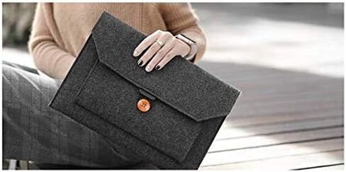Felt Laptop Sleeve Bag Cover Pouch Case for Microsoft Surface Pro 9 8 X 13'', Surface Pro 7 7+ 6 12.3'', Google Pixel Slate 12.3'', iPad Pro 12.9, Samsung Chromebook Plus V2 12.2, 12'' UBook X (Black) in Kuwait